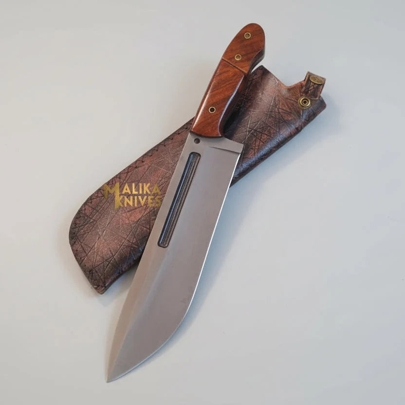 D2 Bowie Knife for Bushcraft | Premium Rosewood Handle & Essential Outdoor Tool - RFE Marketing Ventures