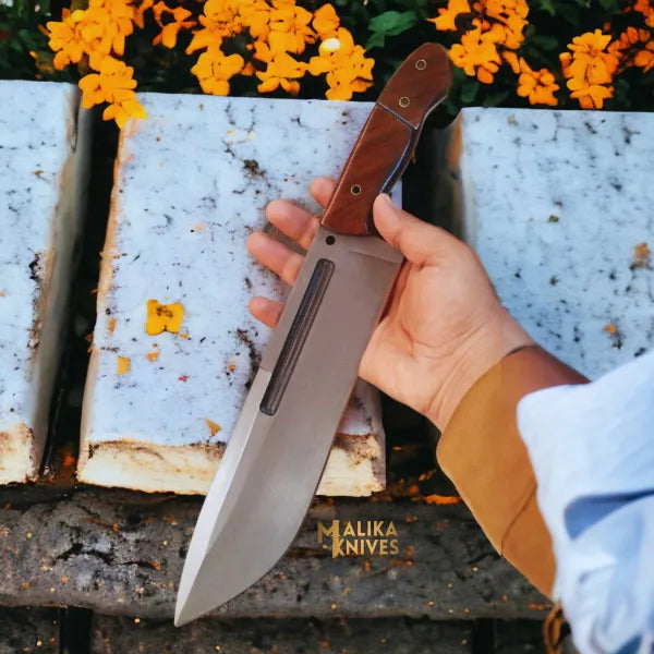 D2 Bowie Knife for Bushcraft | Premium Rosewood Handle & Essential Outdoor Tool - RFE Marketing Ventures