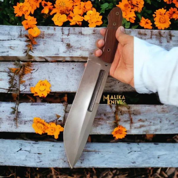 D2 Bowie Knife for Bushcraft | Premium Rosewood Handle & Essential Outdoor Tool - RFE Marketing Ventures