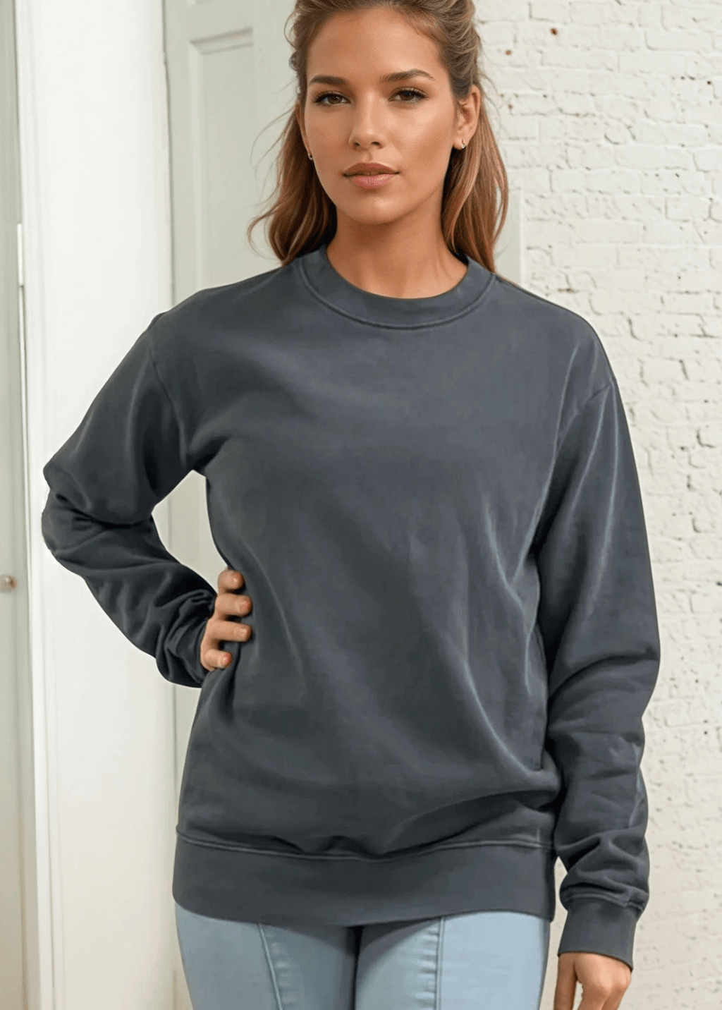 Brynlee Heavyweight Crew Neck Fleece Sweatshirt - Comfort and Style Combined