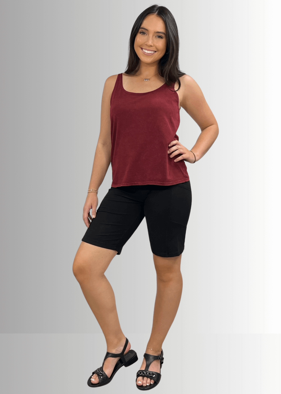 Twenty Four Seven Burnt Red Clay Cotton Tank