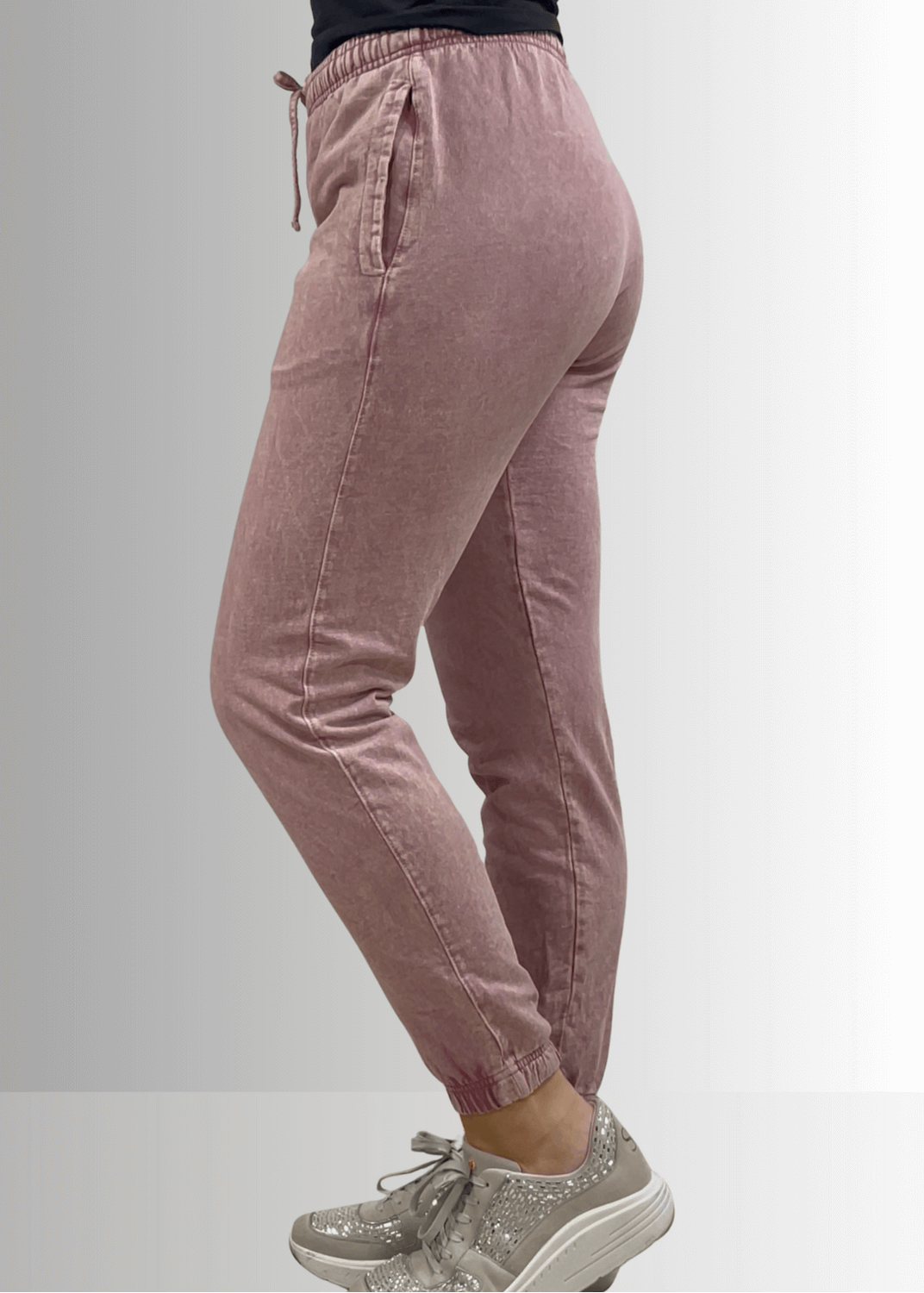 All Day French Terry Light Denim Joggers with Pockets