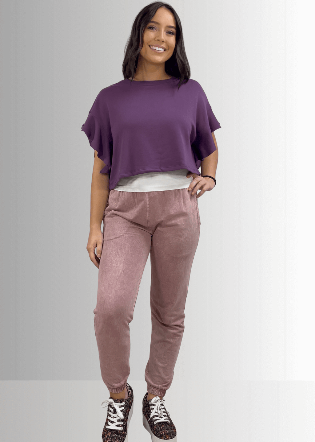All Day French Terry Mauve Pocket Joggers