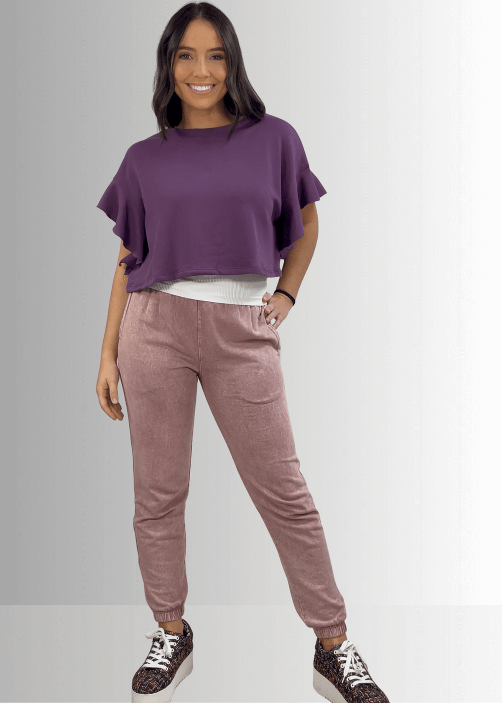 All Day French Terry Mauve Pocket Joggers