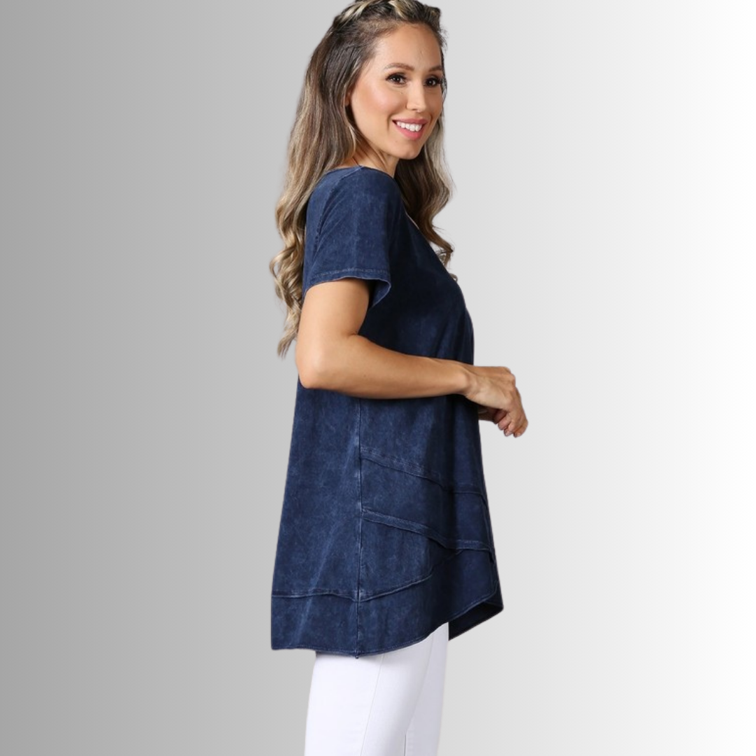 Relax in Style Cotton V-Neck Top