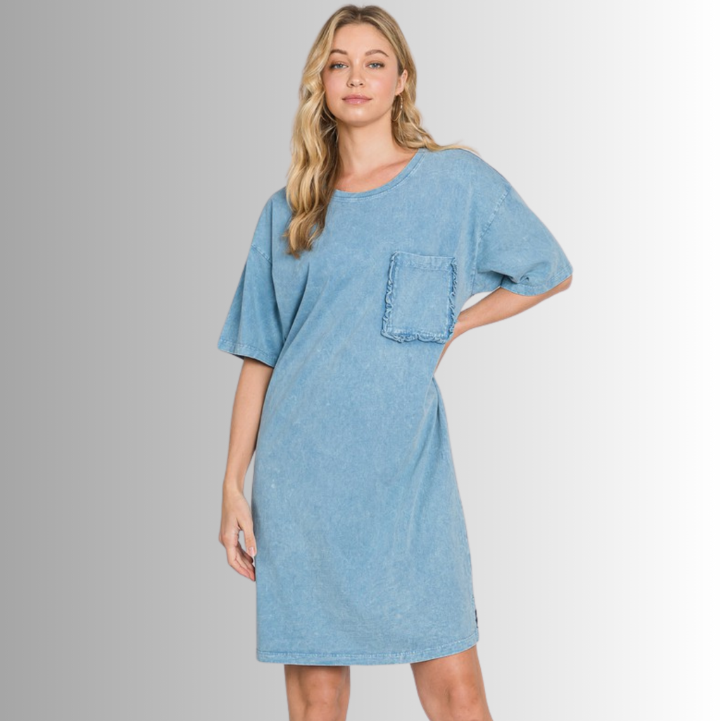 Charlee Shirt Dress Steele Blue for Effortless Style and Comfort