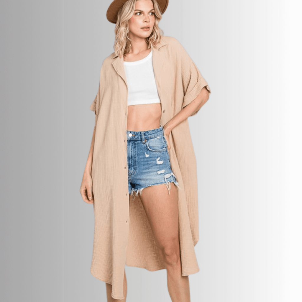 Phoebe Cotton Gauze Shirt Dress - Versatile and Stylish Summer Essential