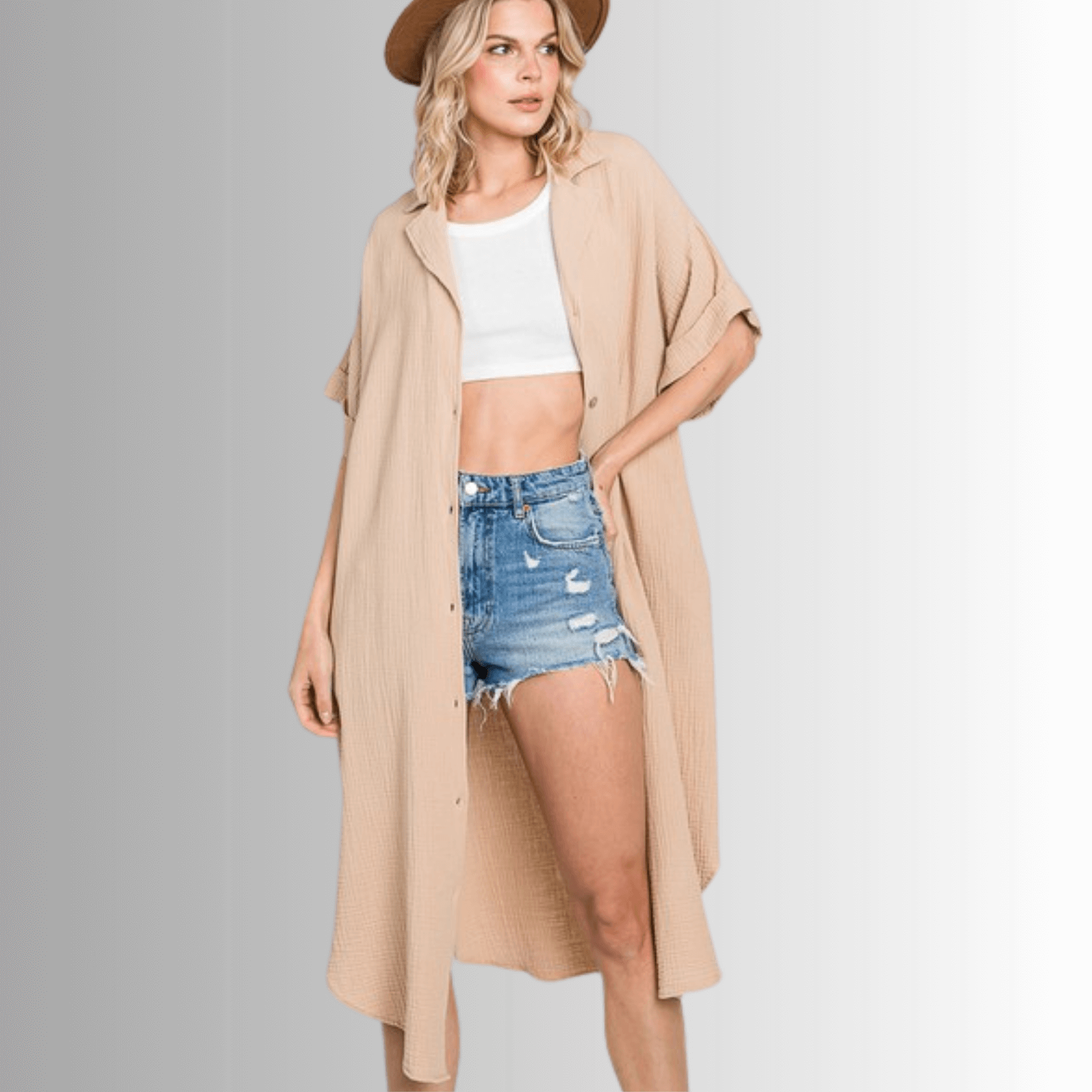 Phoebe Cotton Gauze Shirt Dress - Versatile and Stylish Summer Essential
