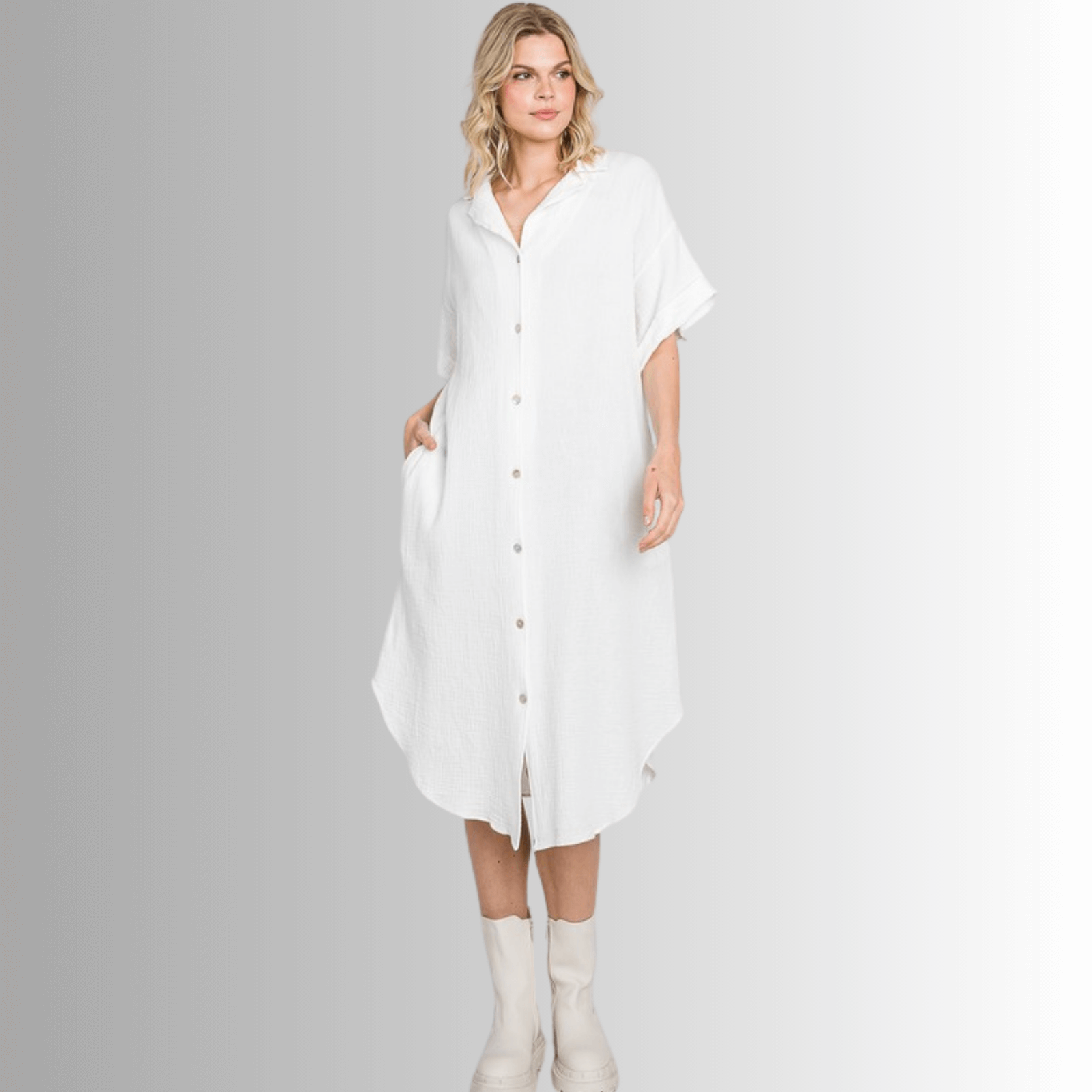 Phoebe Cotton Gauze Shirt Dress - Versatile and Stylish Summer Essential