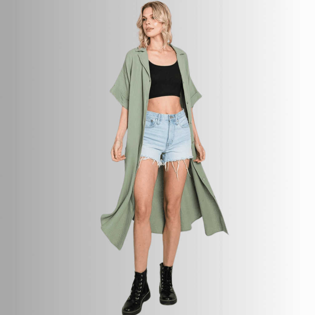 Phoebe Cotton Gauze Shirt Dress for Effortless Style and Comfort