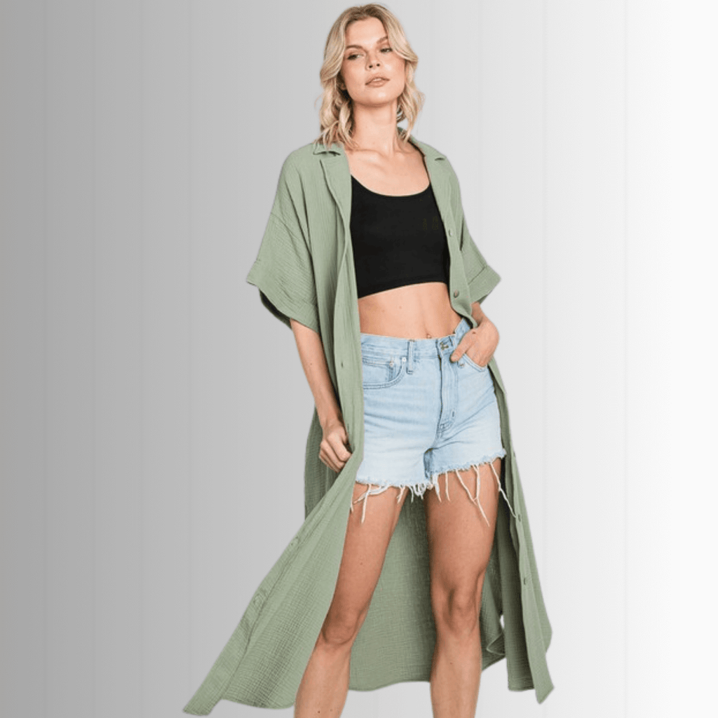 Phoebe Cotton Gauze Shirt Dress for Effortless Style and Comfort