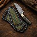 Green Pine Cone Damascus Steel Buckaroo Knife - RFE Marketing Ventures