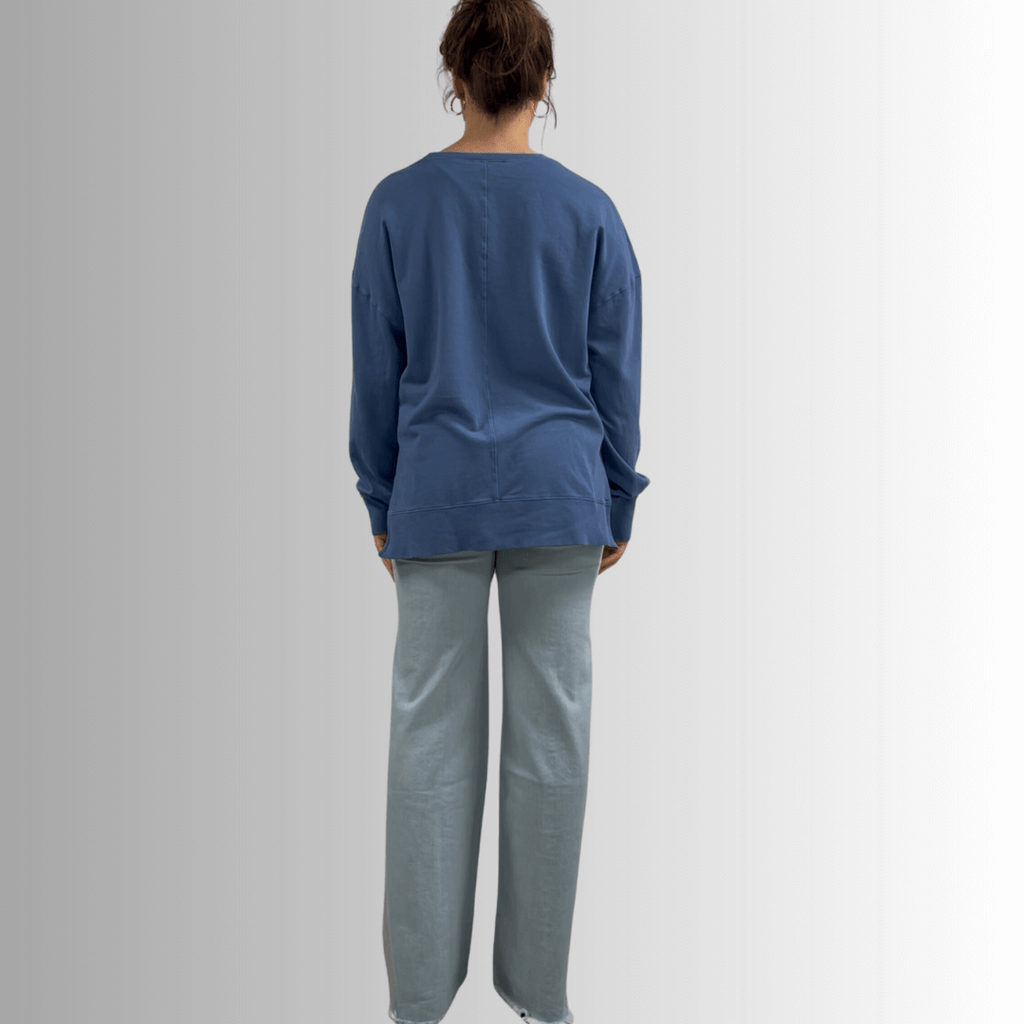Tessa Lightweight French Terry Sweatshirt - Black, Made in USA