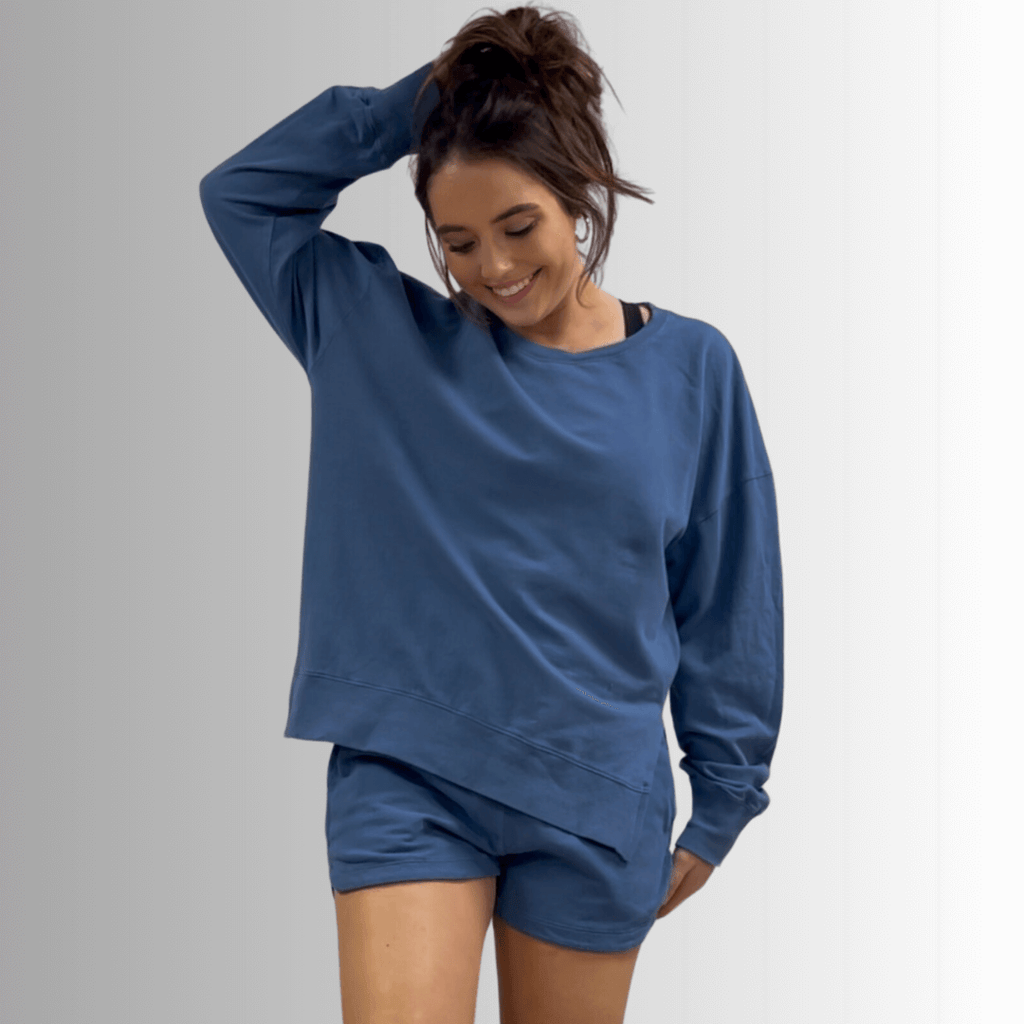 Tessa Lightweight French Terry Sweatshirt - Black, Made in USA