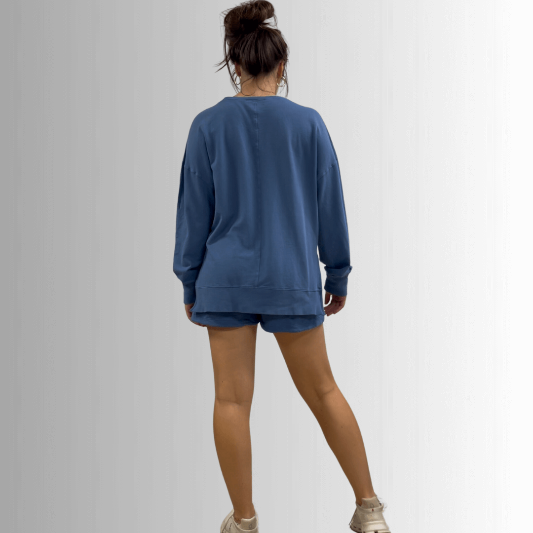 Tessa Lightweight French Terry Sweatshirt - Black, Made in USA