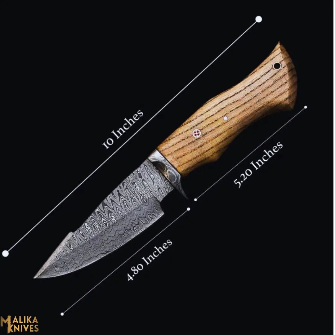 Twist Damascus Hunting Knife with Walnut Handle - RFE Marketing Ventures