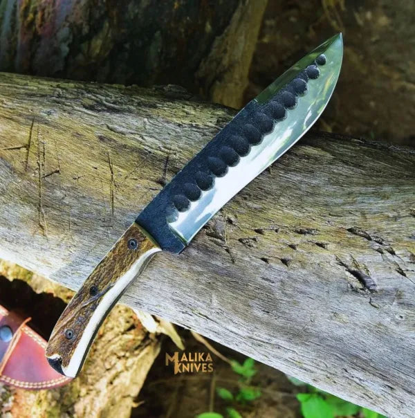 D2 Stag Hunting Knife Full Tang 7 Inch Blade - RFE Marketing Ventures