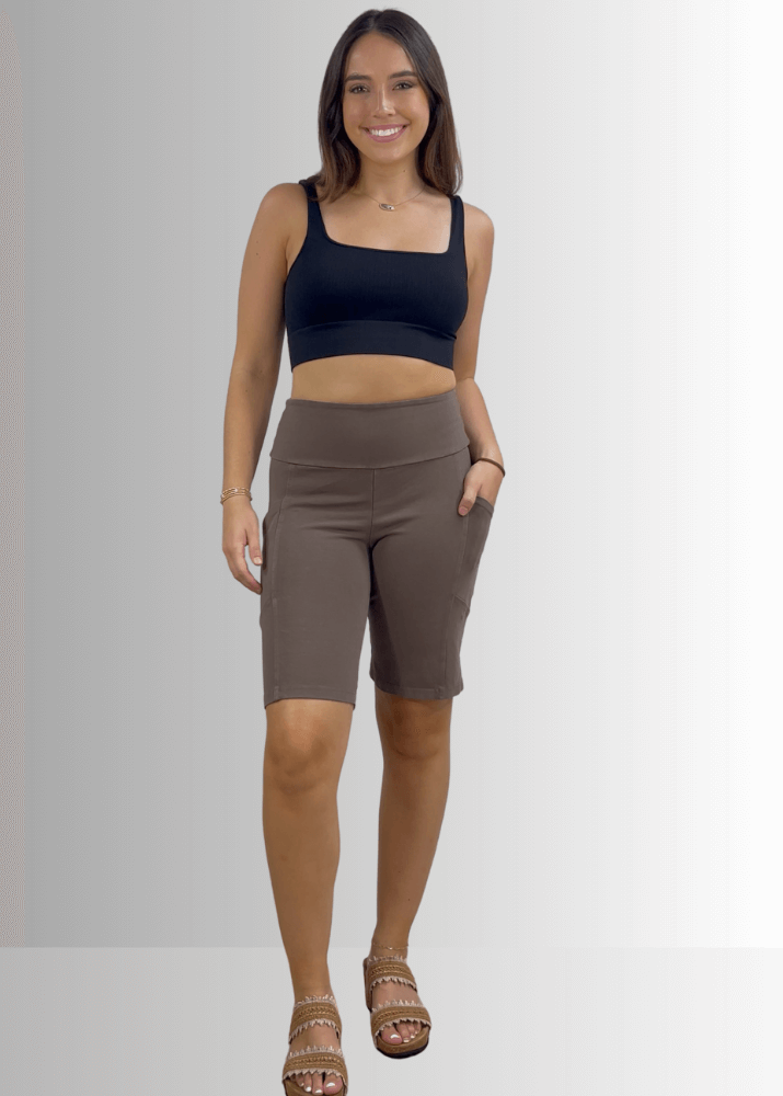 Perfect Fit Hybrid Cotton Shorts in Dark Moss Green