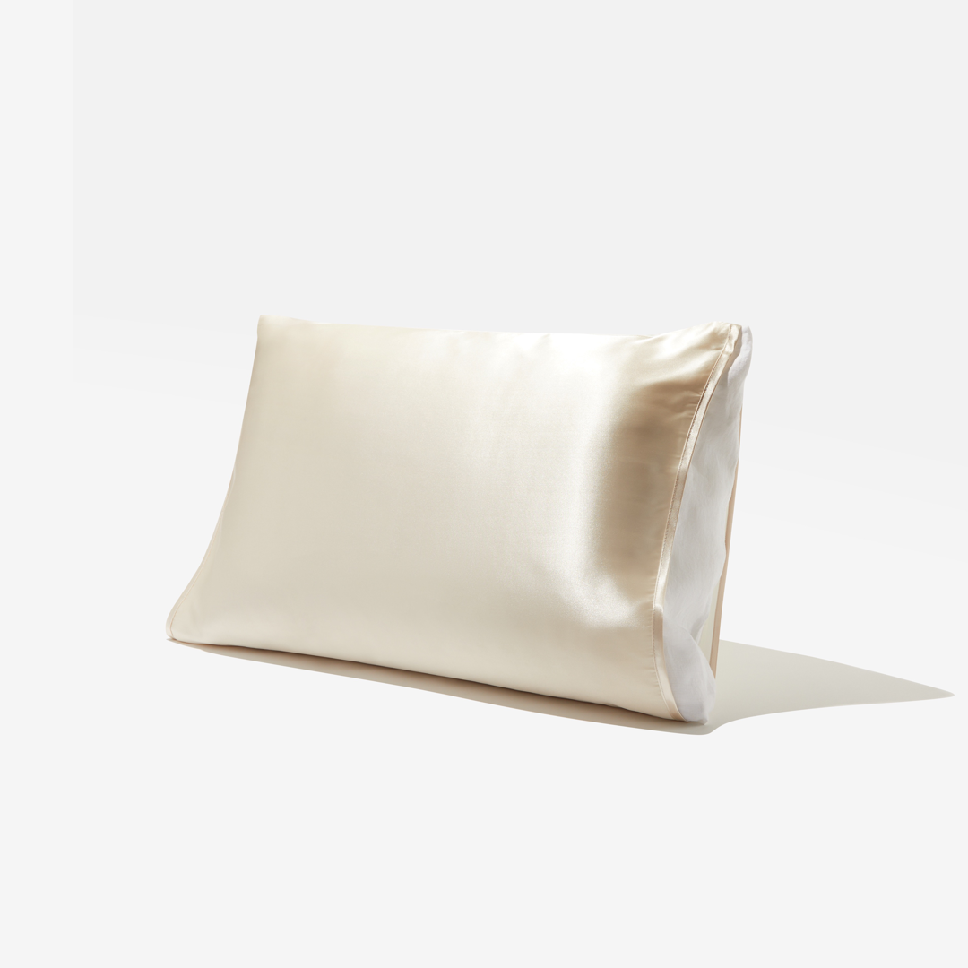 Golden Tan Satin Pillow Sleeve for Luxurious Sleep and Hair Care