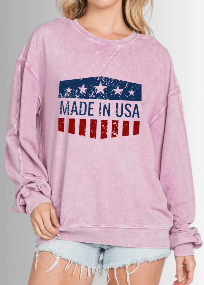 Made in USA Graphic All American Oversized Sweatshirt - RFE Marketing Ventures