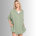Rachel Cotton Gauze Button Down Top for Effortless Style - RFE Marketing Ventures