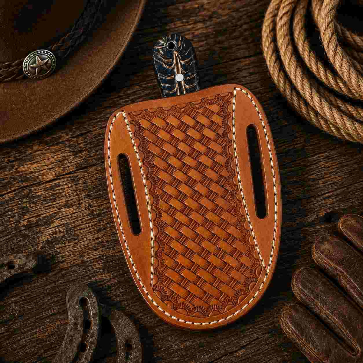 Rasp Steel Bullcutter Knife with Black Pine Cone Handle - RFE Marketing Ventures