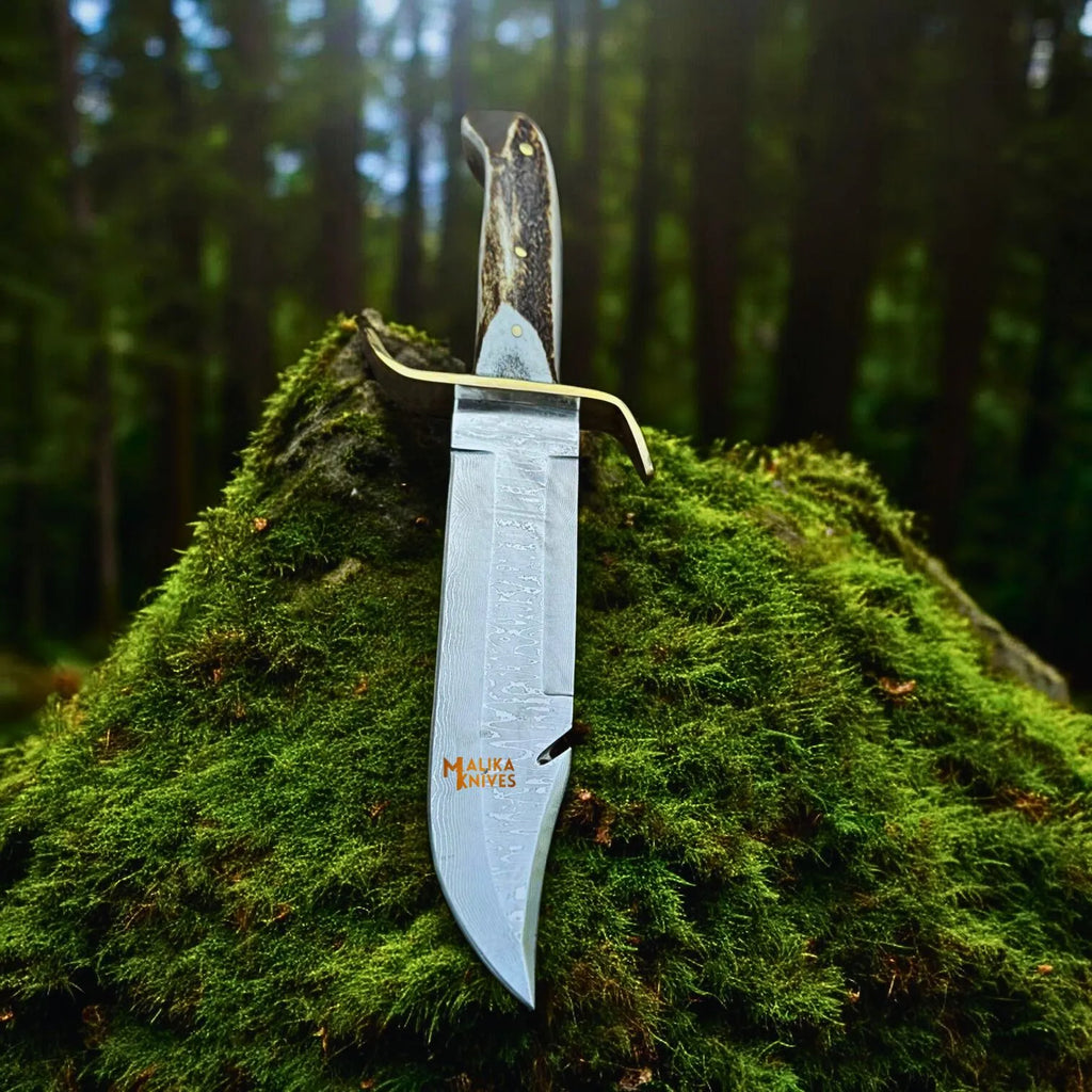 Elevate Your Outdoor Adventures with the Damascus Bowie Knife with Gut Hook - RFE Marketing Ventures