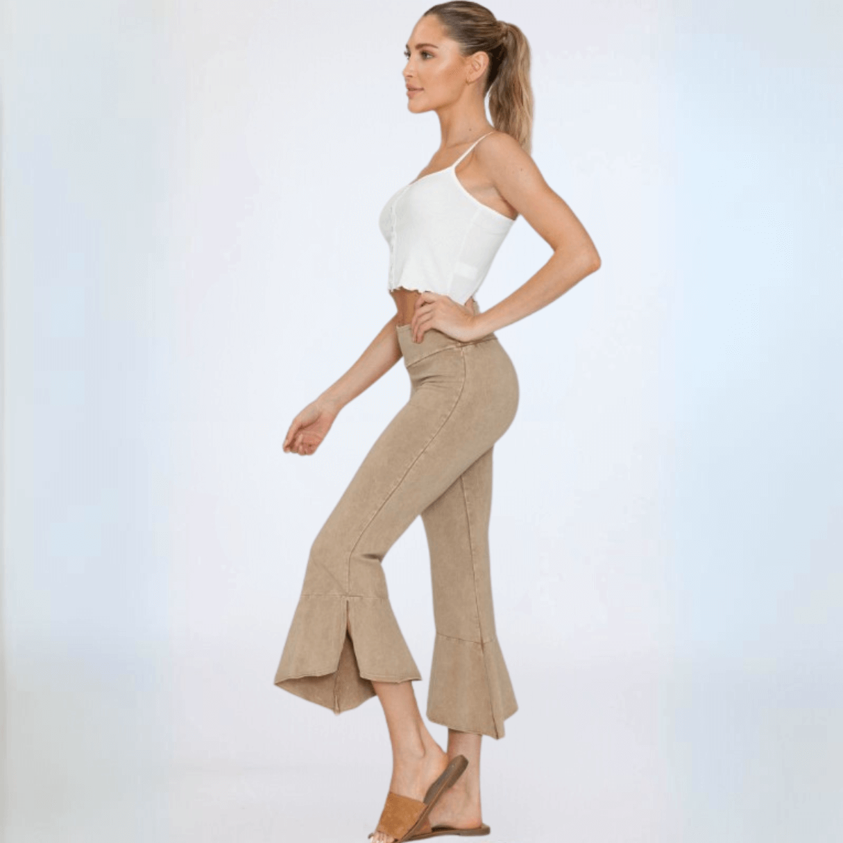 Tulip Hem Capri Pants - Stylish Cotton Capri Pants Made in USA