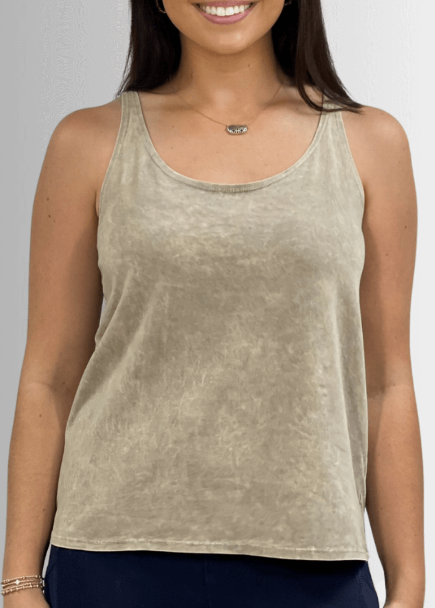Twenty Four Seven Cotton Tank in Stone - Comfortable Everyday Essential - RFE Marketing Ventures
