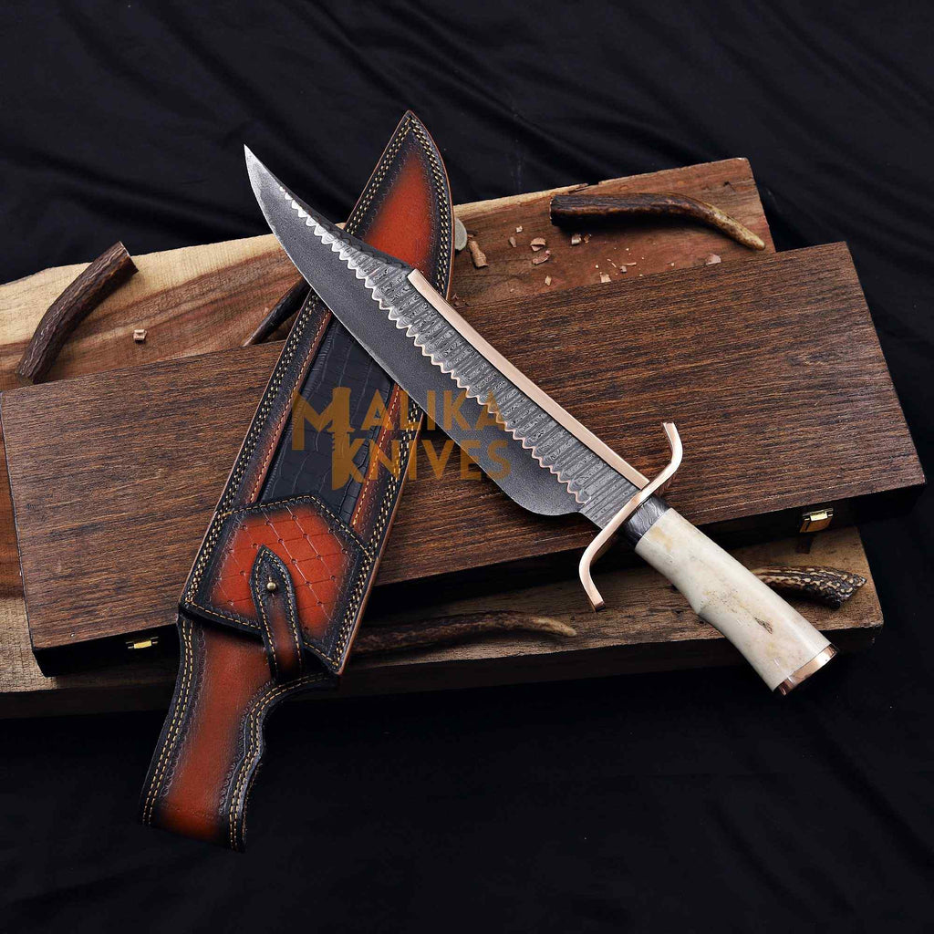 Experience the Craftsmanship of the Copper Damascus Alamo Musso Bowie Knife - RFE Marketing Ventures