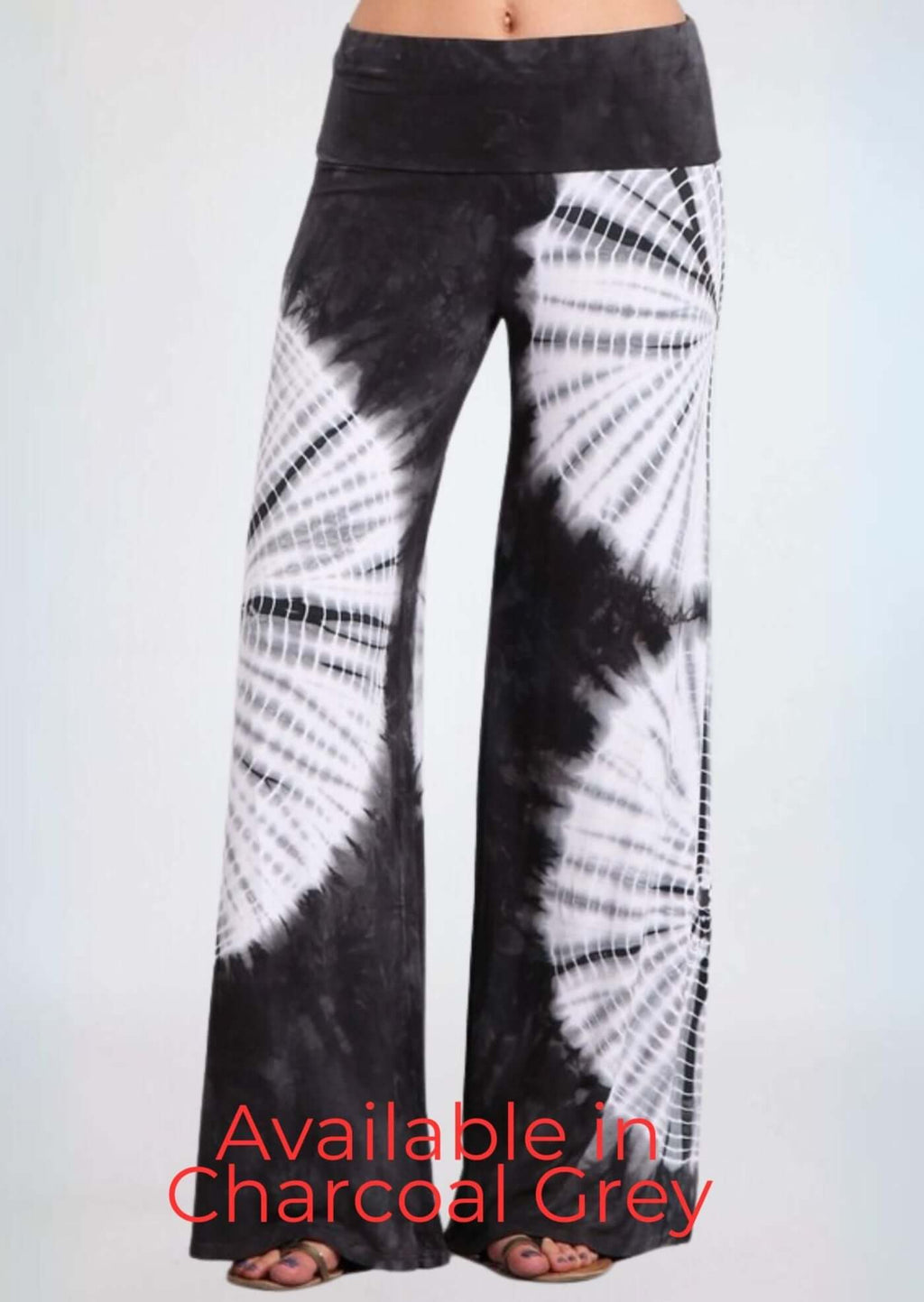 Nautical Navy Tie Dye Palazzo Pants for Women, Made in USA