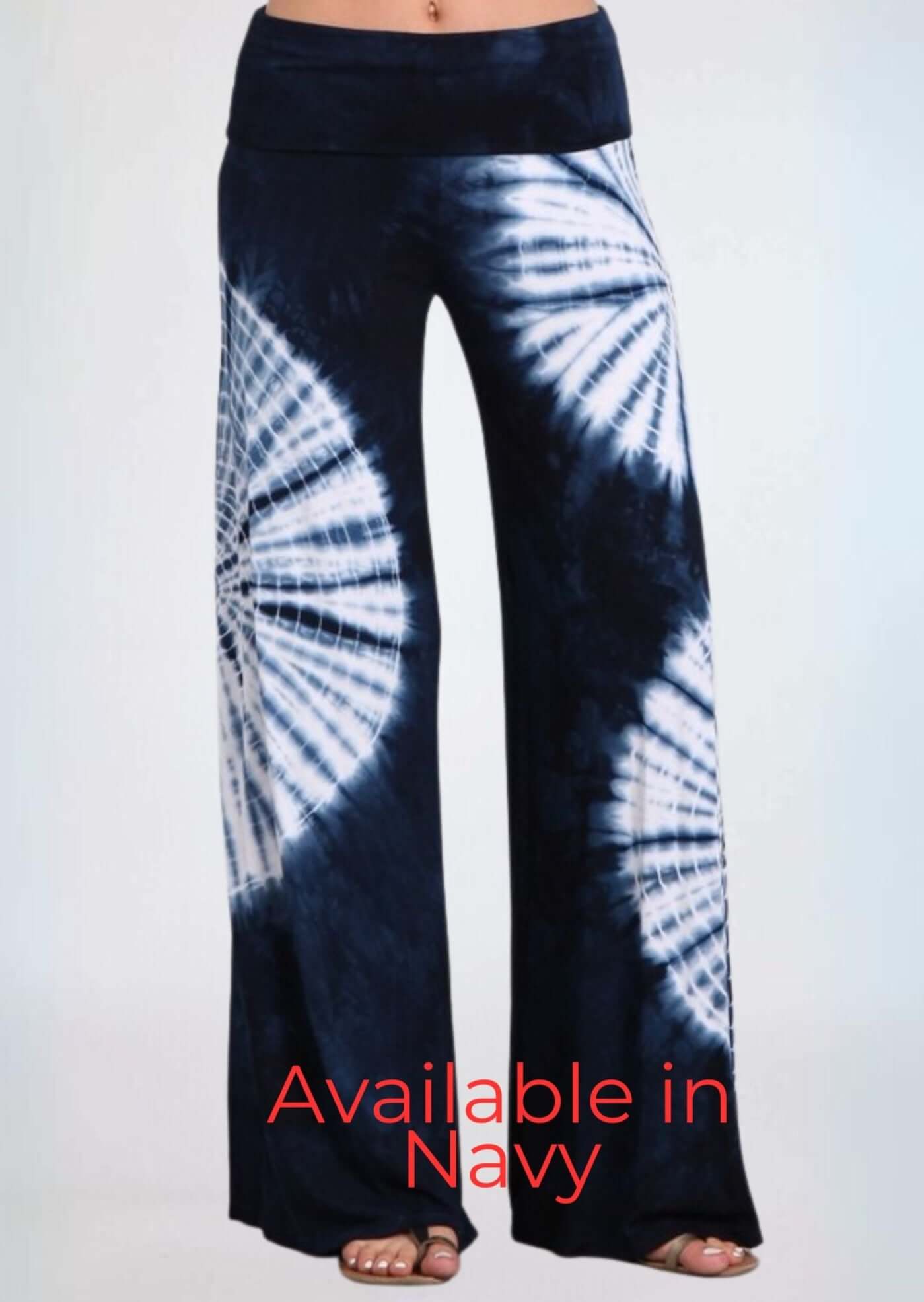 Fashionable Fuchsia Tie Dye Palazzo Pants Made in USA