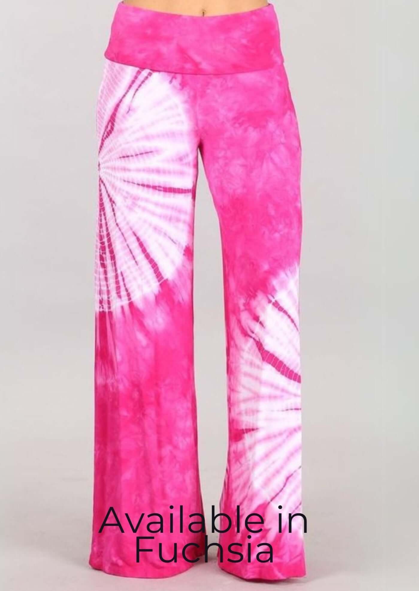 Nautical Navy Tie Dye Palazzo Pants for Women, Made in USA