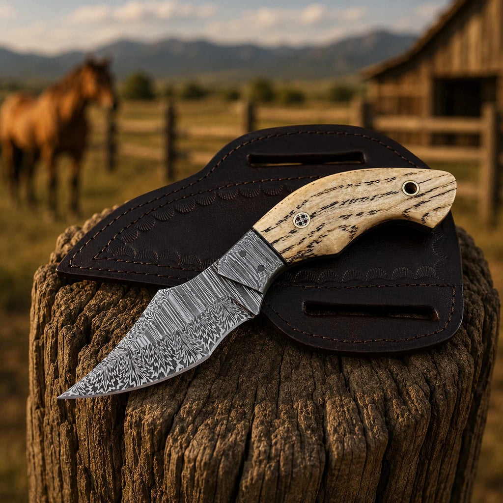 Damascus EDC Cowboy Knife: Versatile Companion for Everyday Carry - RFE Marketing Ventures