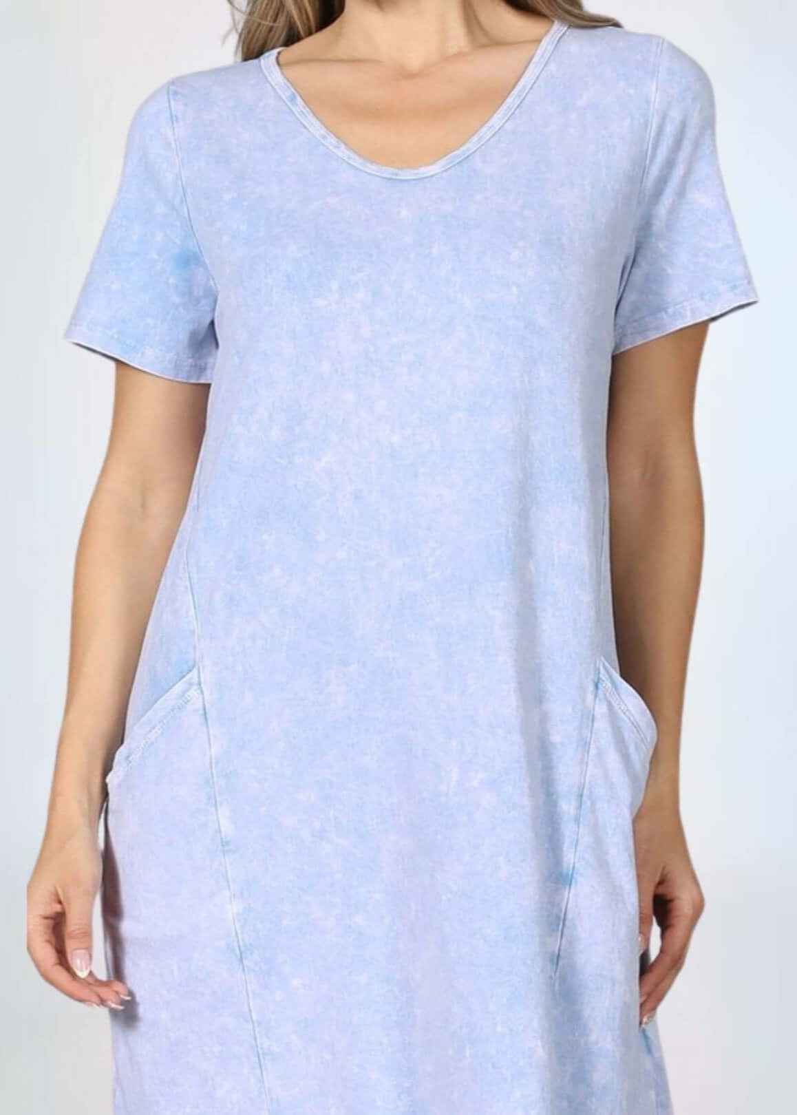 Easy Going Casual Cotton Dress with Short Sleeves - Perfect Everyday Style