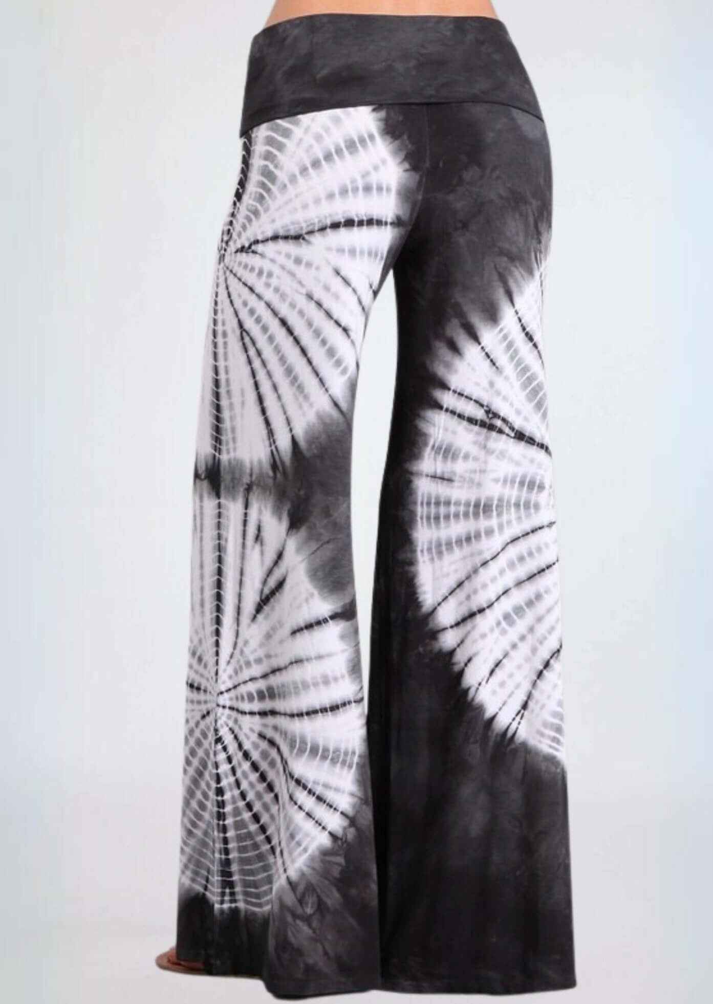 Groovy Grey Tie Dye Palazzo Pants - Stylish & Made in USA