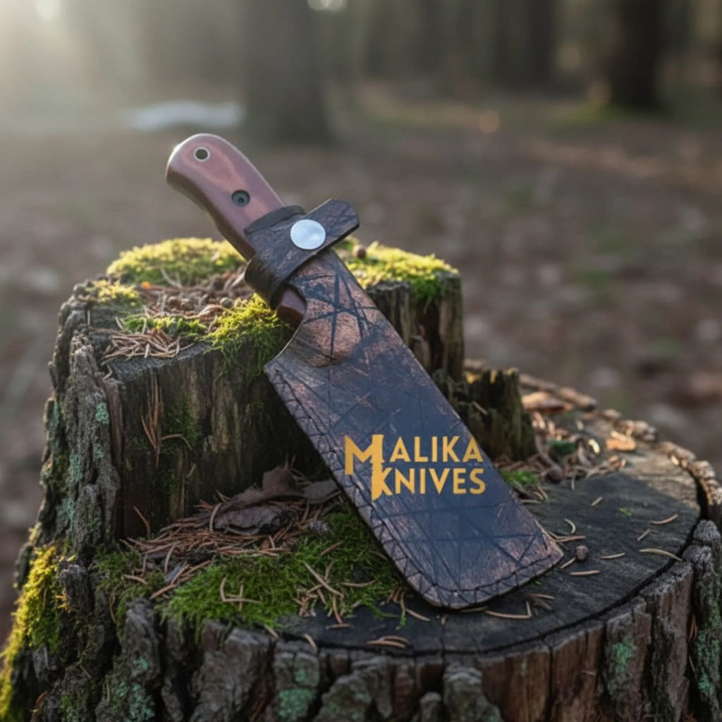 D2 Hunting Knife with Leather Sheath - Your Ultimate Companion for Outdoor Adventures - RFE Marketing Ventures