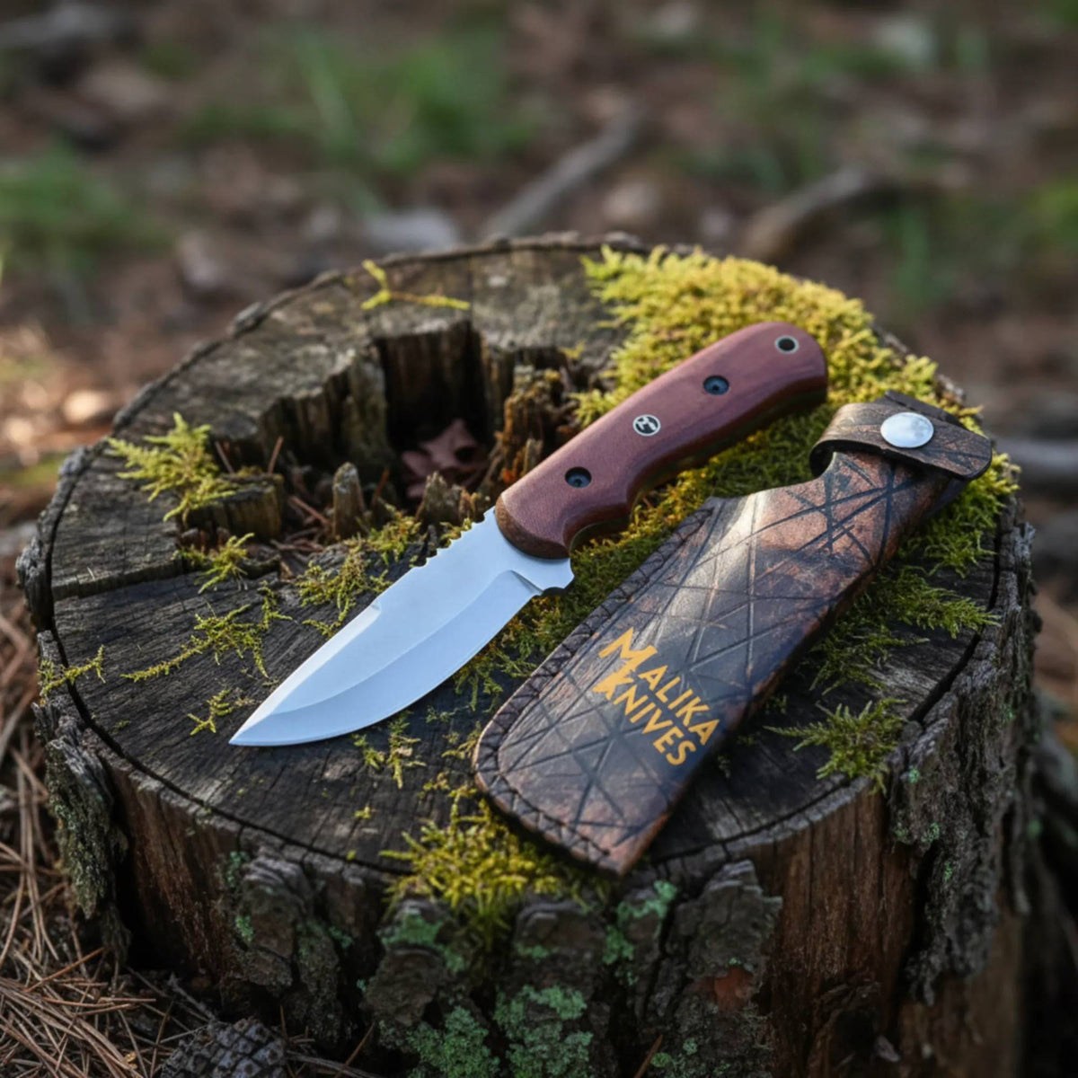 D2 Hunting Knife with Leather Sheath - Your Ultimate Companion for Outdoor Adventures - RFE Marketing Ventures