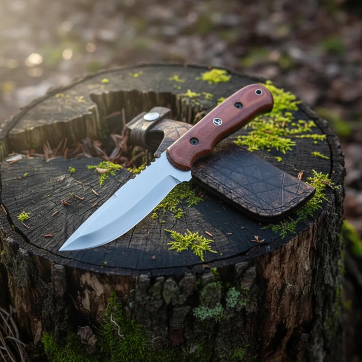 D2 Hunting Knife with Leather Sheath - Your Ultimate Companion for Outdoor Adventures - RFE Marketing Ventures