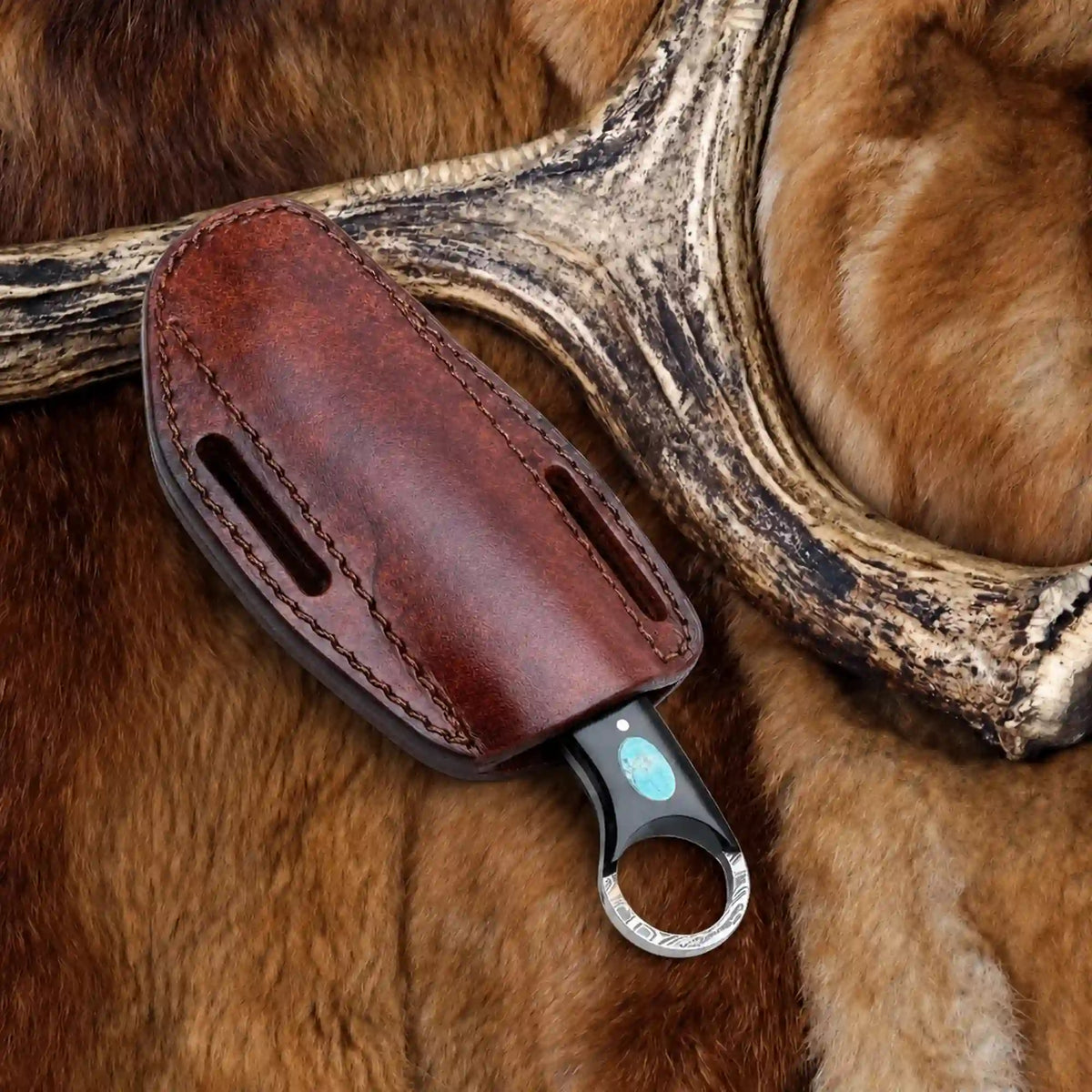 Bull Cutter Knife with Copper Damascus: A Rugged Tool for Every Rancher - RFE Marketing Ventures
