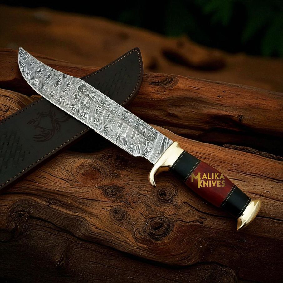 Damascus Dundee Bowie Knife – Exquisite Craftsmanship Meets Timeless Utility - RFE Marketing Ventures