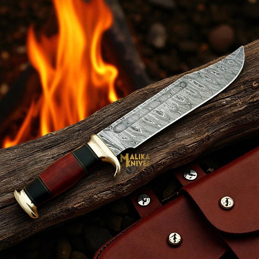 Damascus Dundee Bowie Knife – Exquisite Craftsmanship Meets Timeless Utility - RFE Marketing Ventures