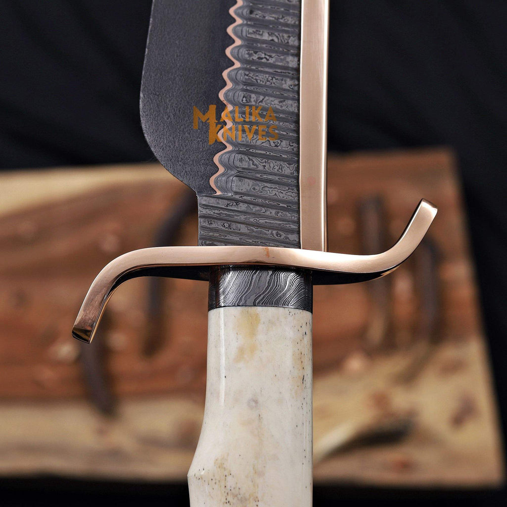 Experience the Craftsmanship of the Copper Damascus Alamo Musso Bowie Knife - RFE Marketing Ventures