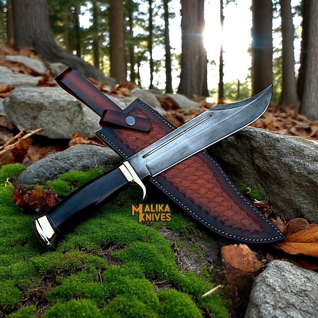 Crocodile Dundee Knife Replica | Authentic D2 Steel Blade & Black Micarta Handle for Ultimate Durability - RFE Marketing Ventures