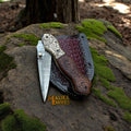 Custom Damascus Steel Folding Knife – Handcrafted Elegance and Utility
