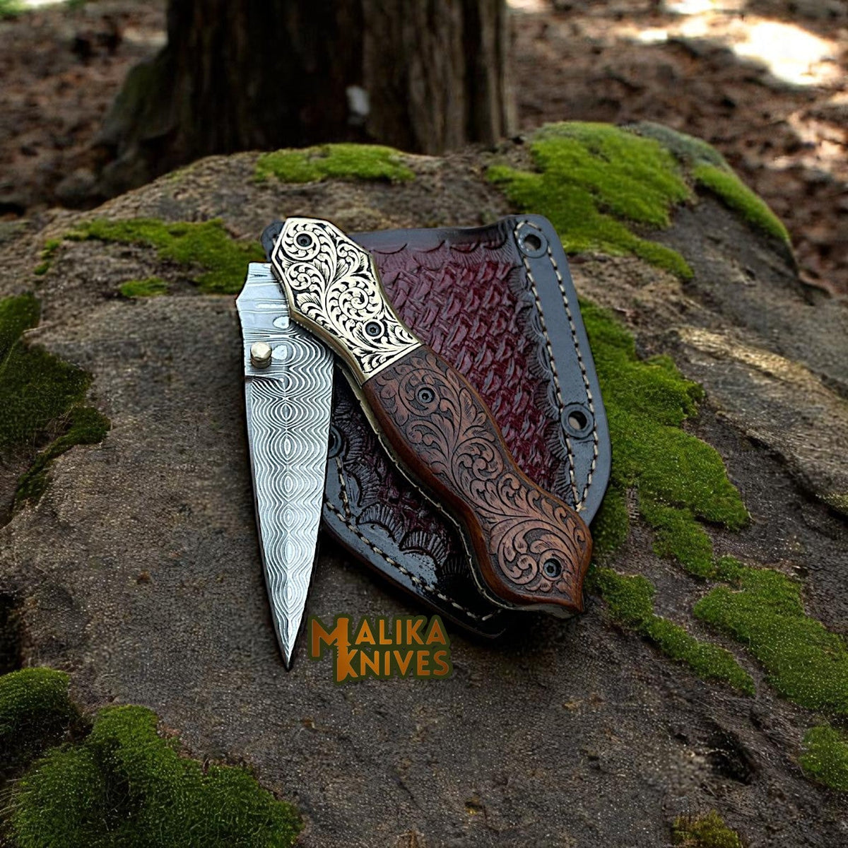 Custom Damascus Steel Folding Knife – Handcrafted Elegance and Utility - RFE Marketing Ventures