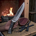 D2 Steel Bowie Knife – Durable G10 Handle & Leather Sheath for Outdoor Enthusiasts