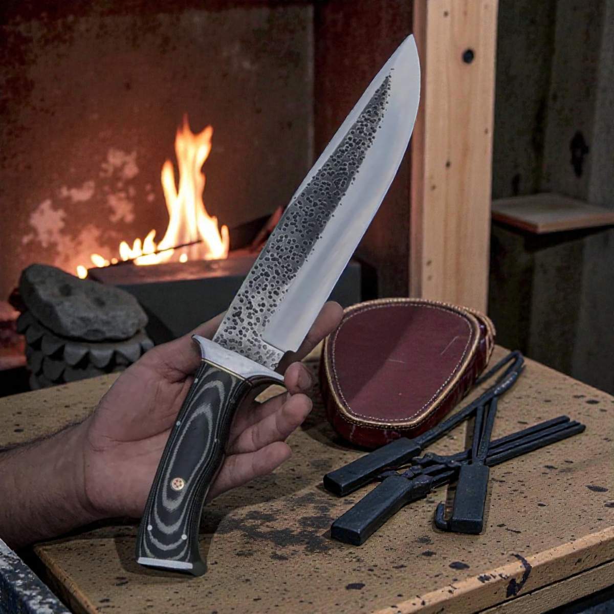 D2 Steel Bowie Knife – Durable G10 Handle & Leather Sheath for Outdoor Enthusiasts - RFE Marketing Ventures