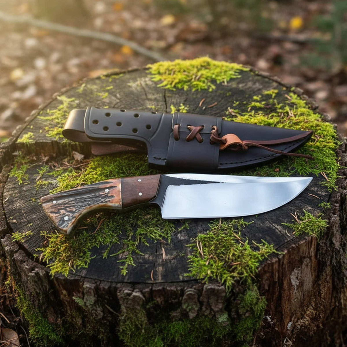 D2 Hunting Knife with Antler Handle - Your Ultimate Outdoor Companion - RFE Marketing Ventures