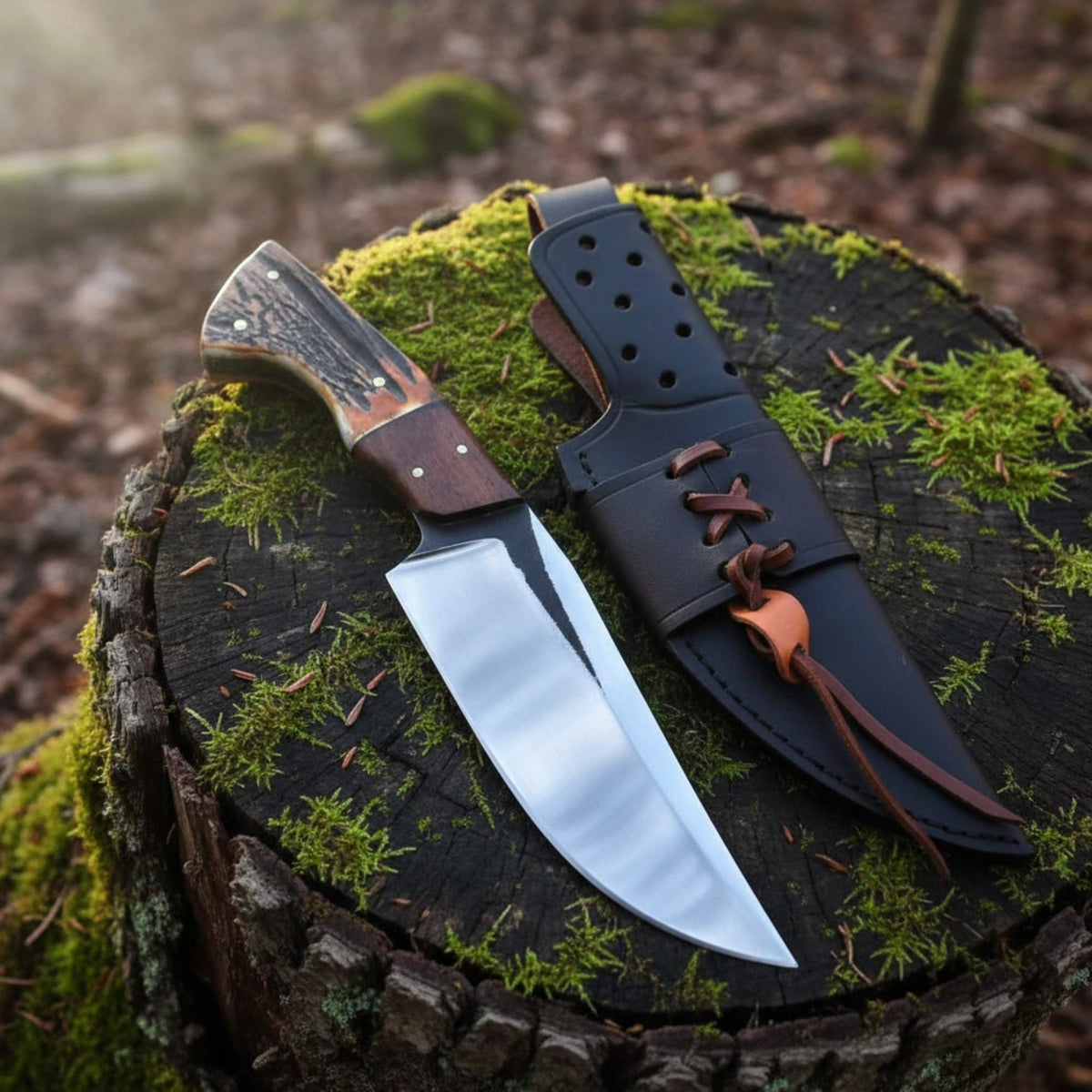 D2 Hunting Knife with Antler Handle - Your Ultimate Outdoor Companion - RFE Marketing Ventures